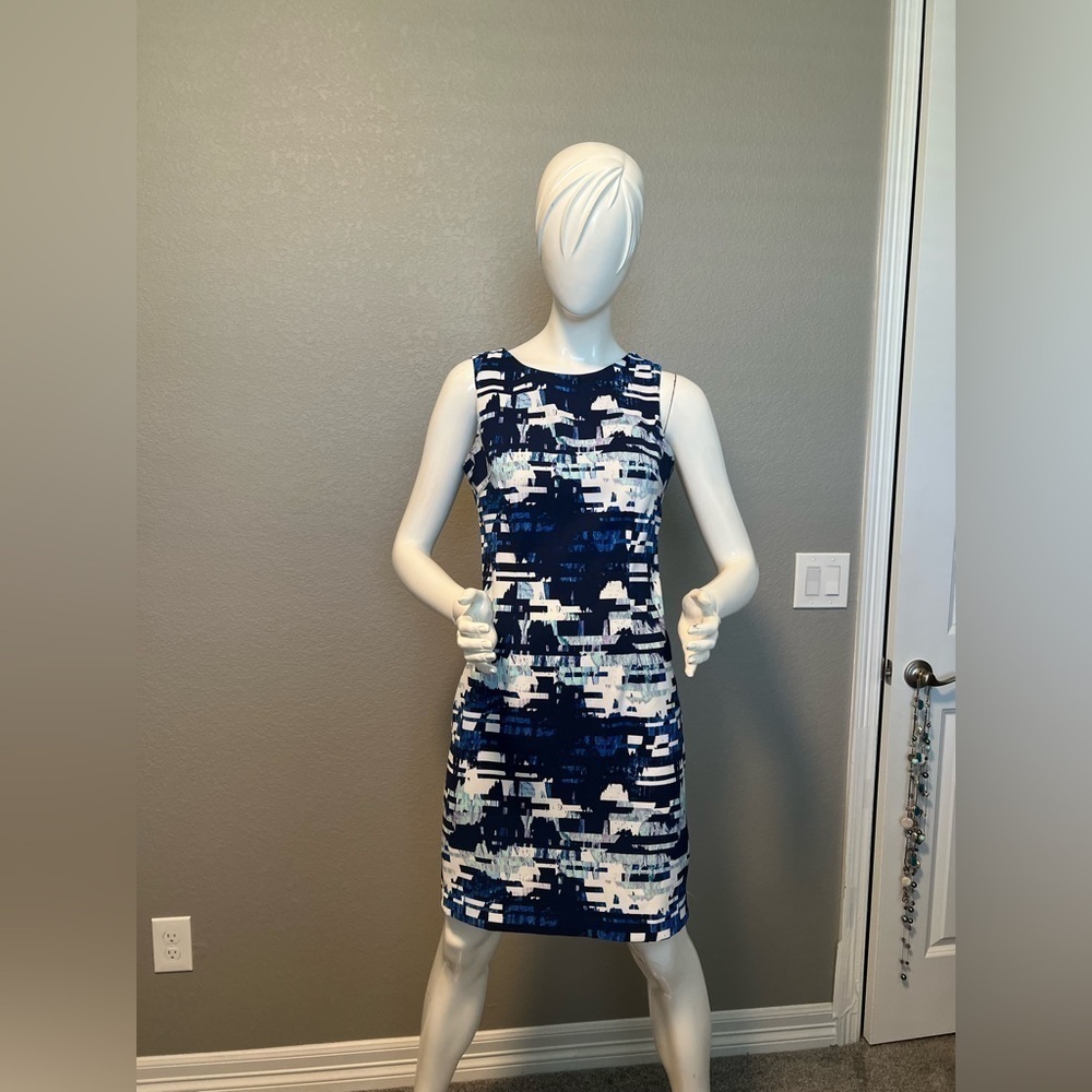 Mario Serrani Abstract Sleeveless Midi Dress